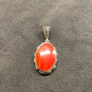 Vintage-Inspired Coral Pendant in Sterling Silver